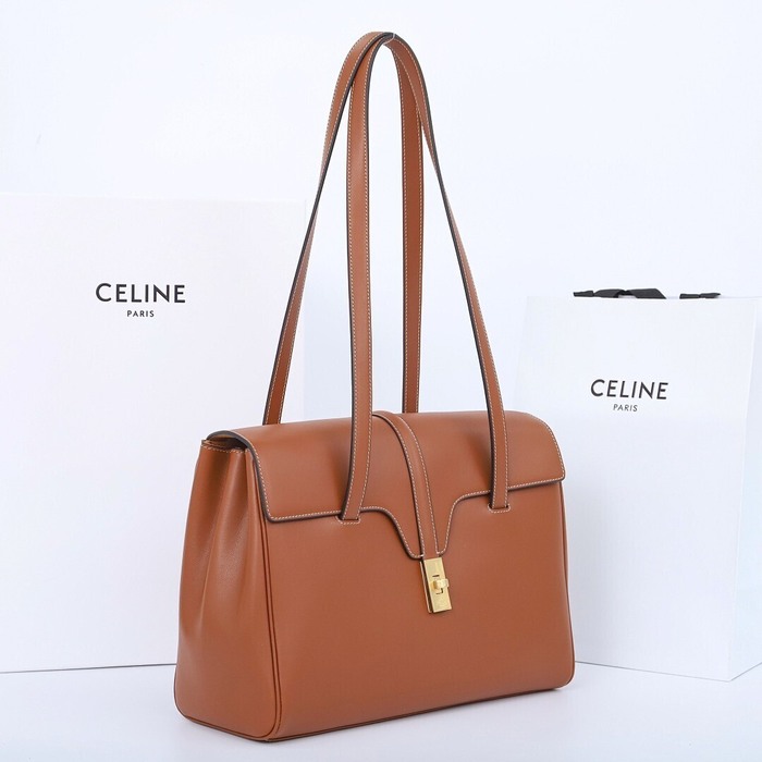 Celine Tote bag with structured design Tan 01A