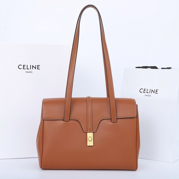 Celine Tote bag with structured design Tan 01A