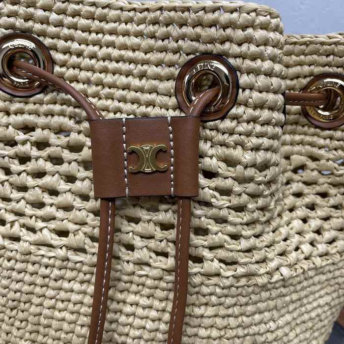 Celine Tote bag with stylish traits Brown 01A 3