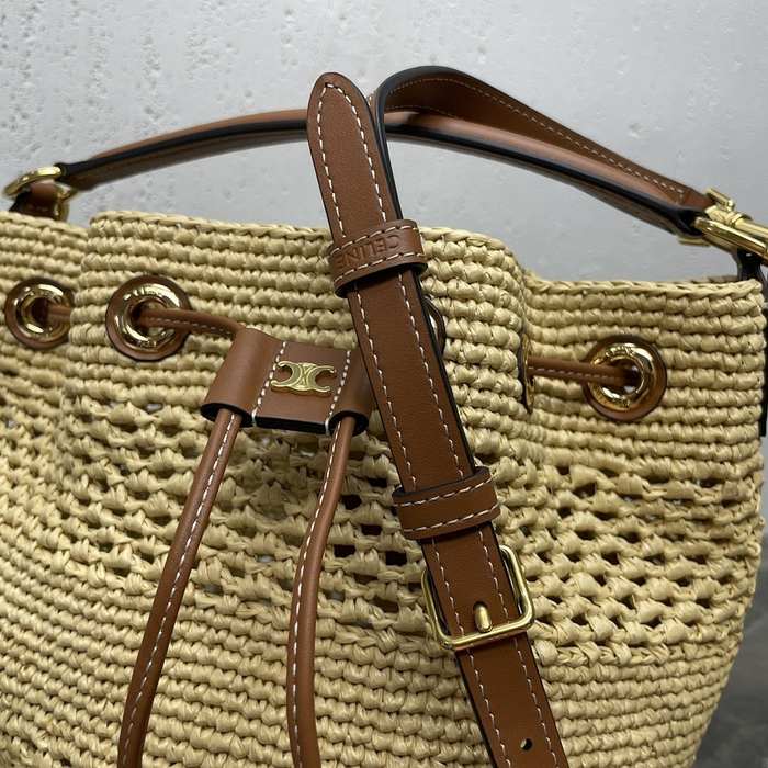Celine Tote bag with stylish traits Brown 01A 3