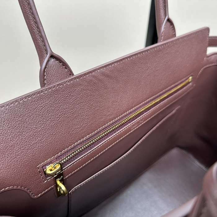 Celine Tote handbag with structured design Burgundy 01A