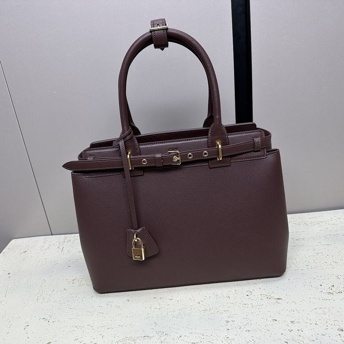 Celine Tote handbag with structured design Burgundy 01A