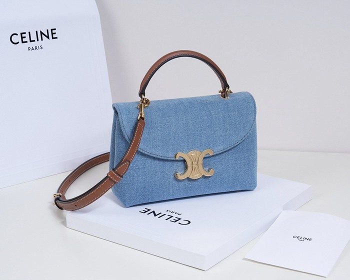 Celine Tote style 24 Blue 01A