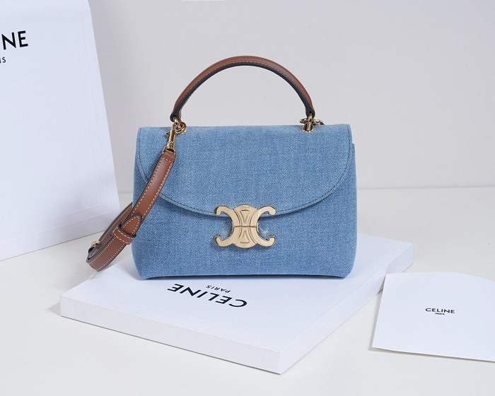 Celine Tote style 24 Blue 01A