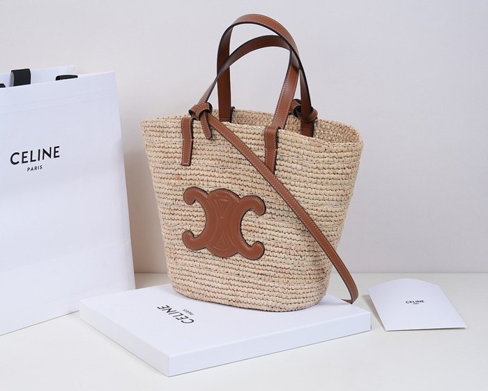 Celine Tote with leather features Brown 01A