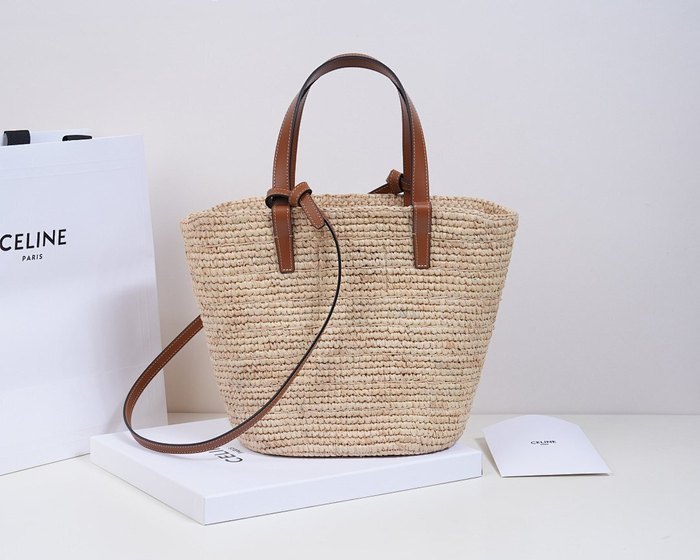 Celine Tote with leather features Brown 01A