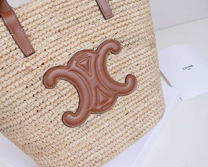 Celine Tote with leather features Brown 01A