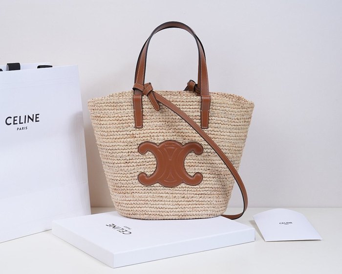Celine Tote with leather features Brown 01A