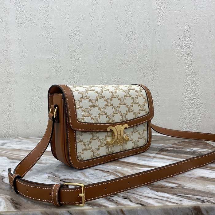 Celine Tote with stylish features Brown 01A 4