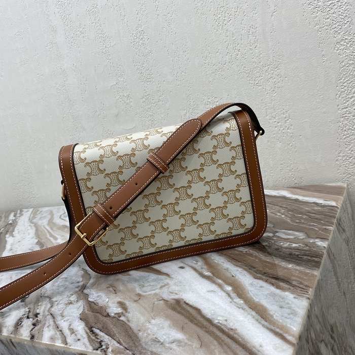 Celine Tote with stylish features Brown 01A 4