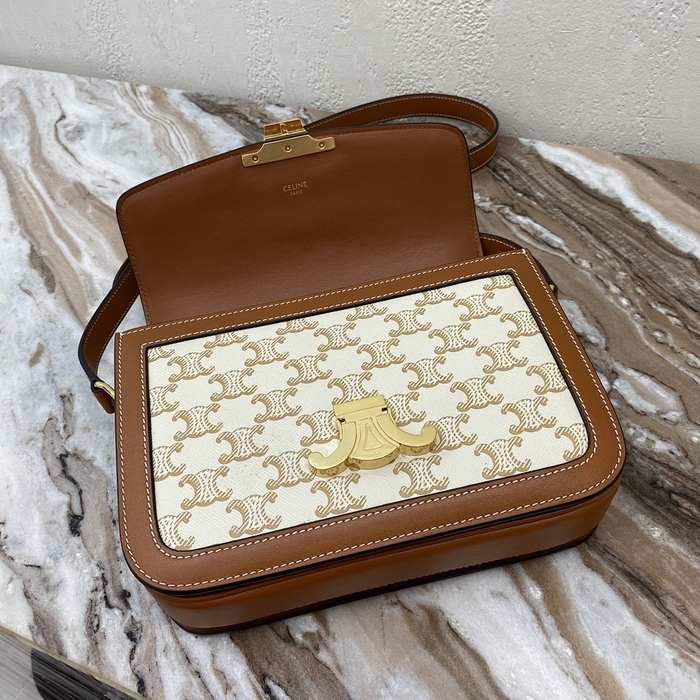 Celine Tote with stylish features Brown 01A 4