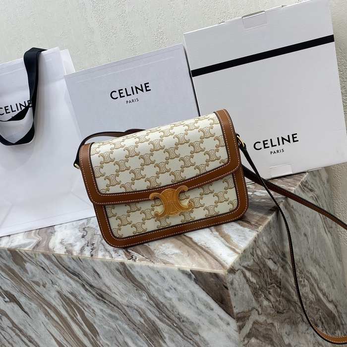Celine Tote with stylish features Brown 01A 4