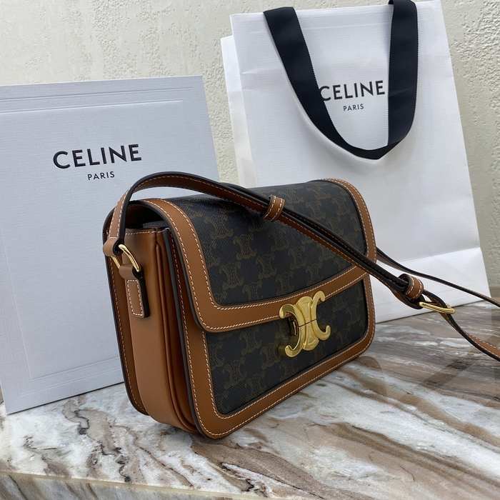 Celine Tote with stylish traits Brown 01A 2