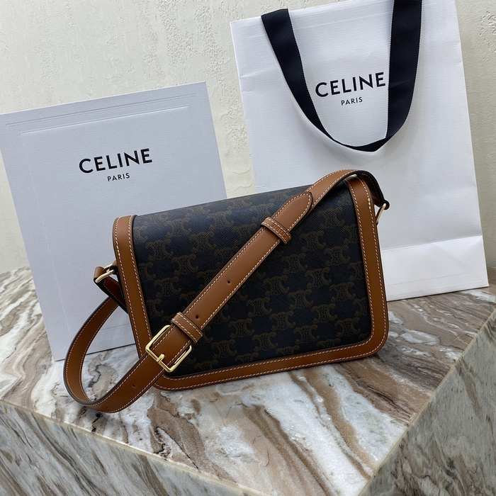Celine Tote with stylish traits Brown 01A 2