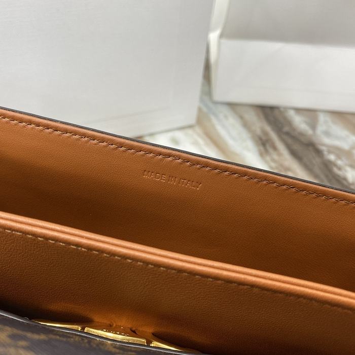 Celine Tote with stylish traits Brown 01A 2