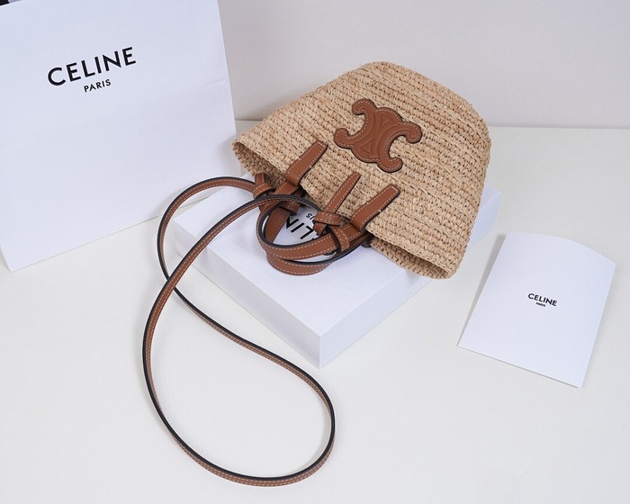 Celine Tote with stylish traits Brown 01A