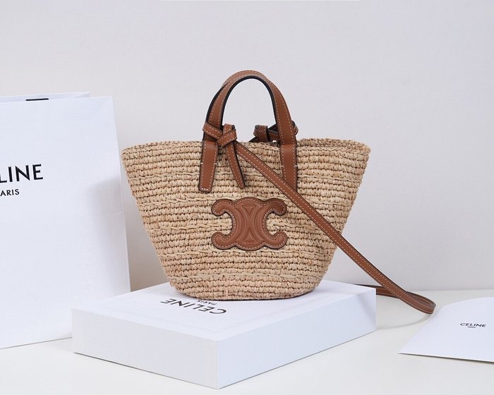 Celine Tote with stylish traits Brown 01A
