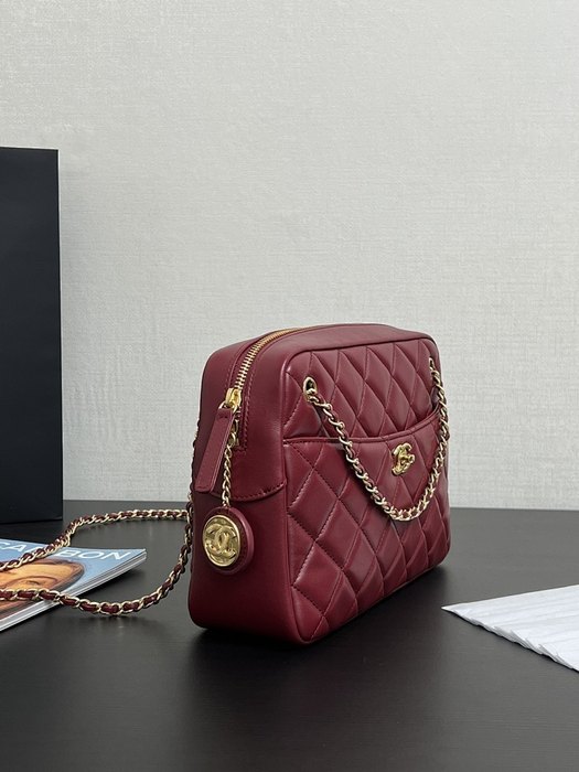 Pink chanel makeup bag