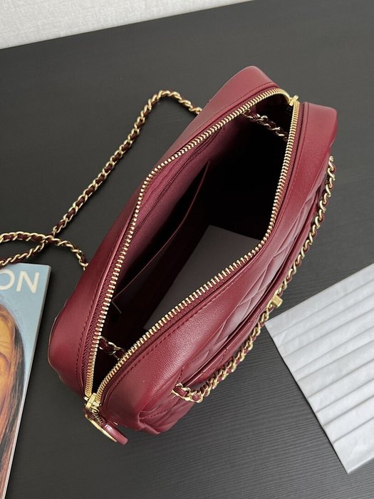 Pink chanel makeup bag