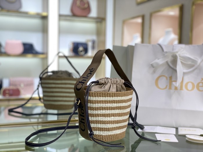 Chloe Striped Tote Brown 01A 2