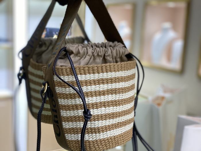 Chloe Striped Tote Brown 01A 2