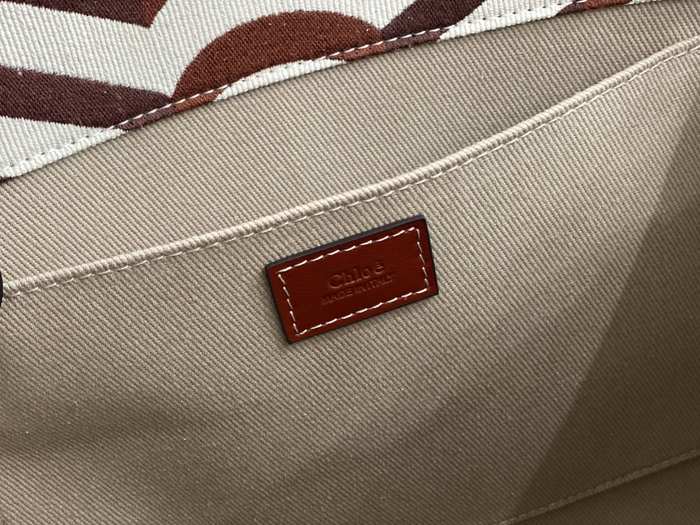 Chloe Striped Tote Brown 01A