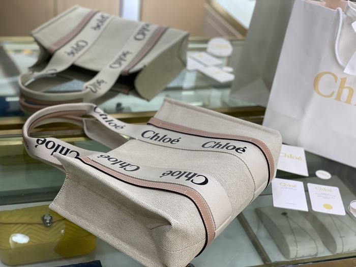 Chloe Striped Tote Brown 01A