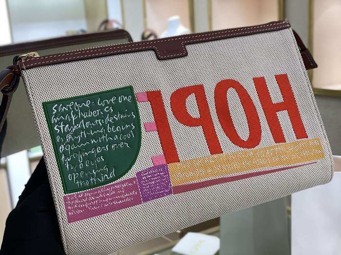 Chloe Tote bag with artistic design Grey 01A