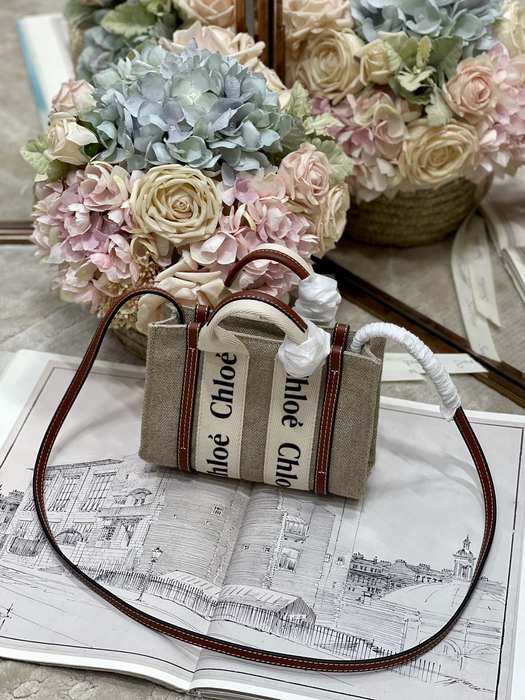 Chloe Tote bag with stylish traits Beige 01A 2