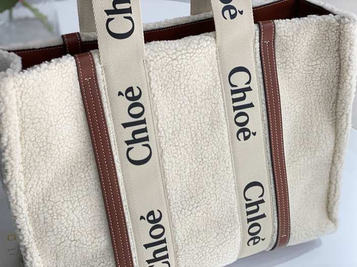 Chloe Tote bag with stylish traits Beige 01A 3