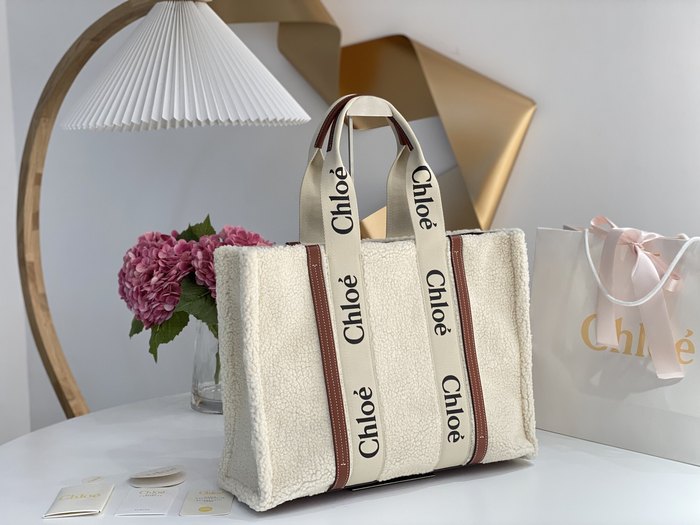 Chloe Tote bag with stylish traits Beige 01A 3