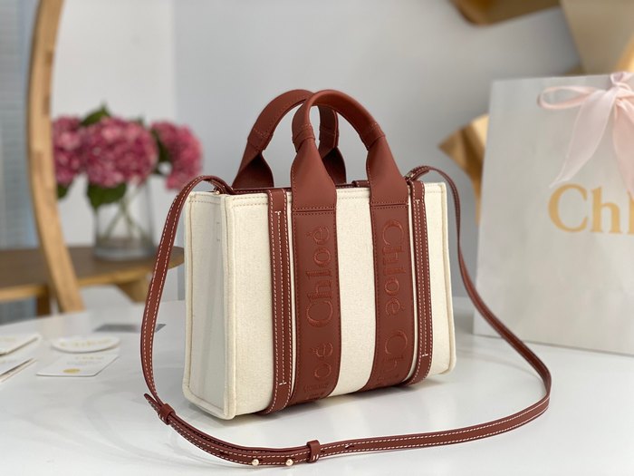 Chloe Tote bag with stylish traits Brown 01A 2