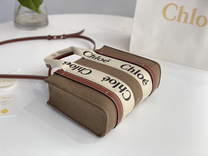 Chloe Tote bag with stylish traits Brown 01A 3