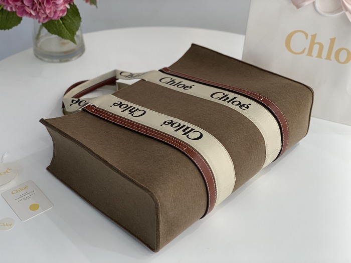 Chloe Tote bag with stylish traits Brown 01A 4