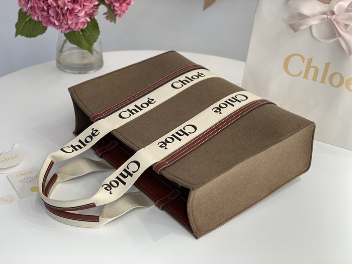 Chloe Tote bag with stylish traits Brown 01A 4