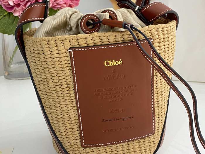 Chloe Tote with stylish accents Brown 01A