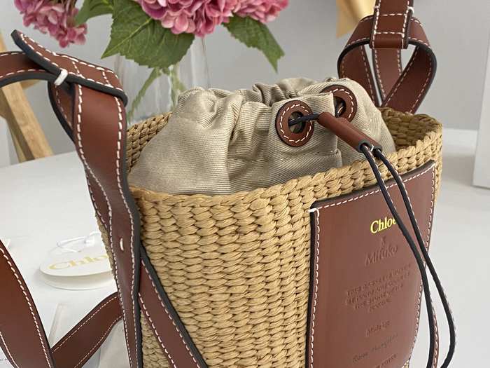 Chloe Tote with stylish accents Brown 01A