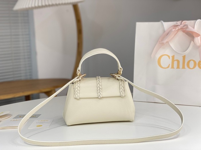Chloe Tote with stylish accents White 01A