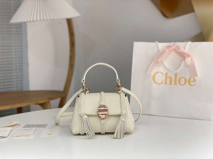 Chloe Tote with stylish accents White 01A