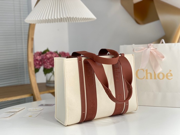 Chloe Tote with stylish features Brown 01A