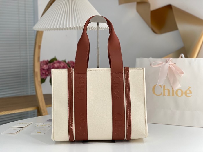 Chloe Tote with stylish features Brown 01A