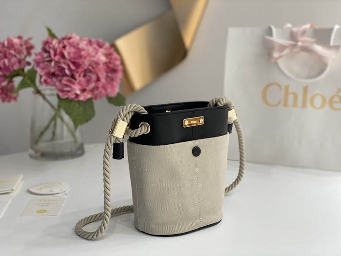 Chloe Tote with stylish traits Beige 01A 2