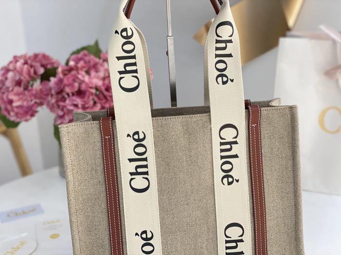 Chloe Tote with stylish traits Beige 01A 3