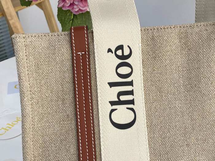 Chloe Tote with stylish traits Beige 01A 3