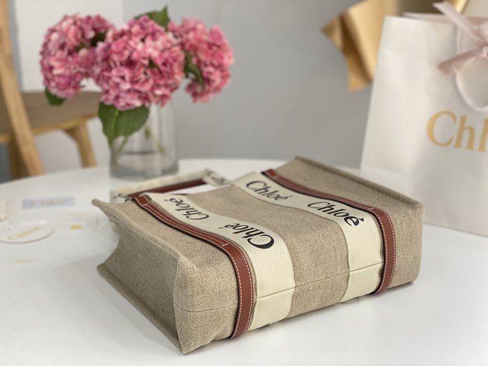 Chloe Tote with stylish traits Beige 01A 3