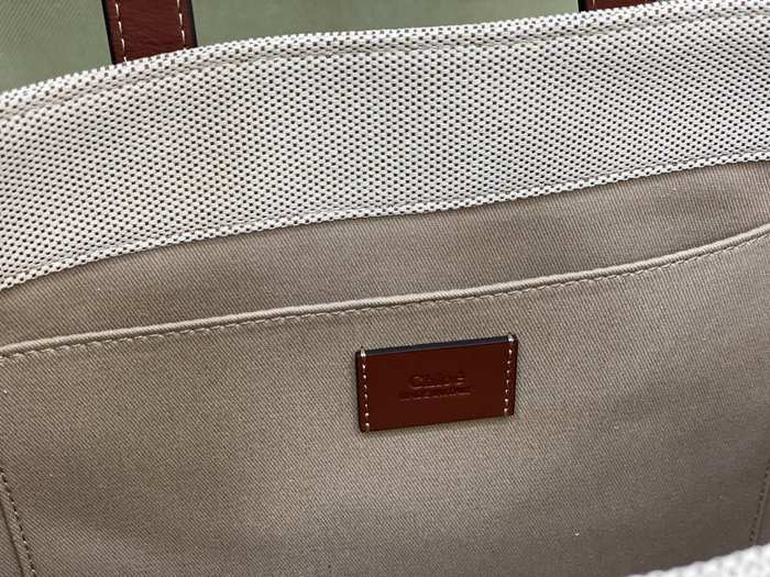 Chloe Tote with stylish traits Beige 01A