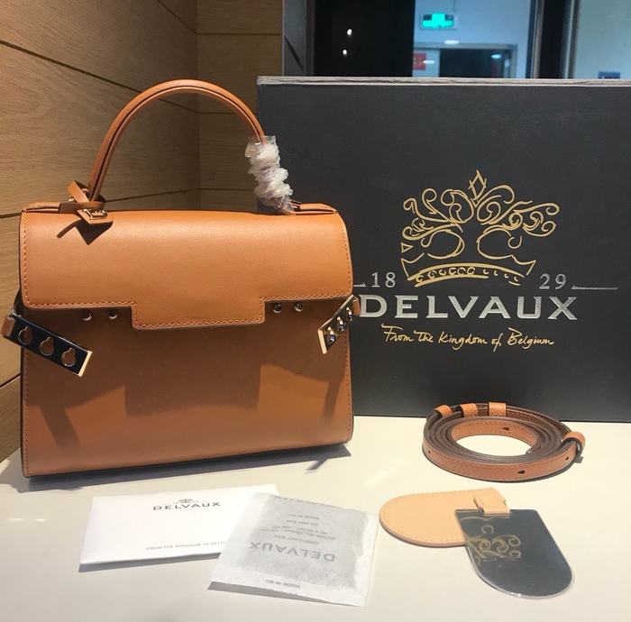 Delvaux Tote Bag with Stylish Features Tan 01A