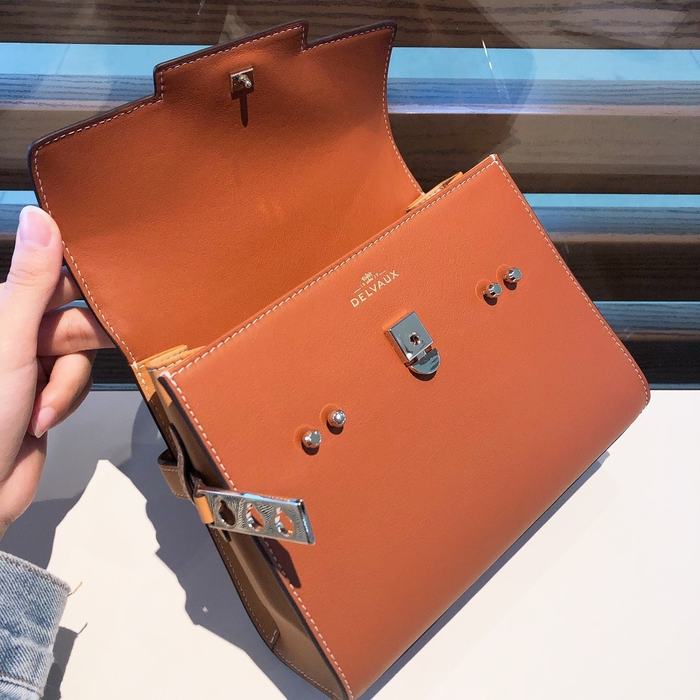 Delvaux Tote bag with elegant structure Brown 01A