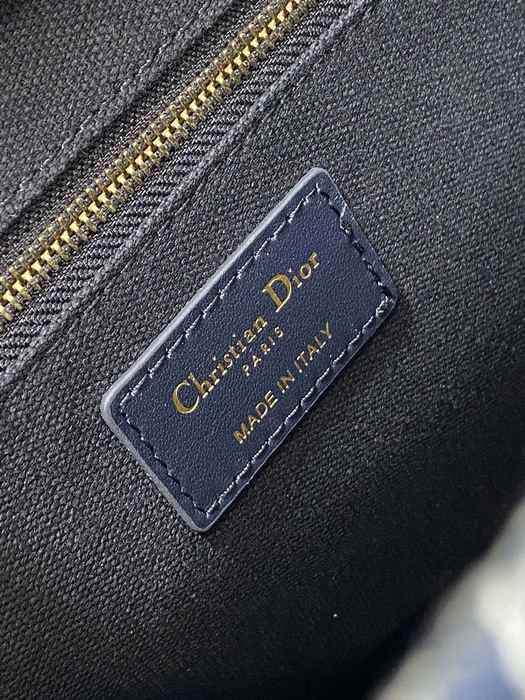 Dior Canvas Tote with Elegant Traits Navy 01A