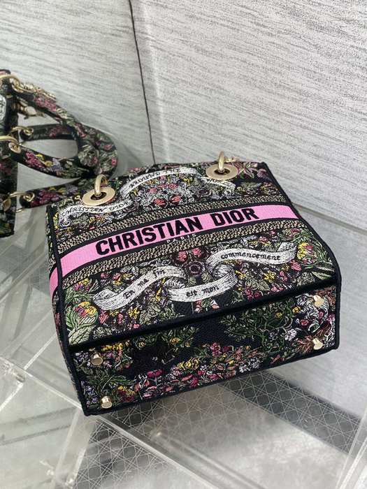 Dior Printed Tote with intricate design elements Black 01A